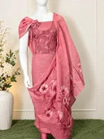 SEMI LINEN EMBROIDERED MATERIAL - Image 2