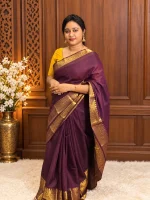 GOLD SEMI KANCHI COTTON SAREE - Image 3