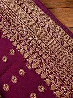 BEIGE VISCOSE BANARASI SAREE - Image 3