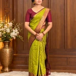 GREEN VISCOSE BANARASI SAREE