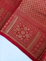 ORANGE VISCOSE BANARASI SAREE - Image 3