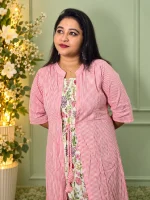 PINK STRIPED SHIRT STYLE KURTHI
