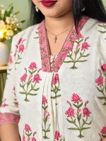 JAIPURI FLORAL PRINT YOKE KURTHI - Image 6