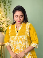 FLORAL PRINTED PLEATED ANARKALI - Image 6