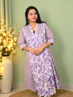 FLORAL PRINTED PLEATED ANARKALI