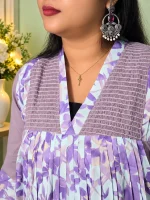 FLORAL PRINTED PLEATED ANARKALI - Image 5