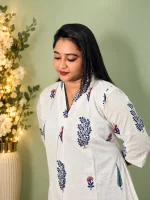 V-NECK COTTON BLOCK-PRINT KURTHI - Image 10