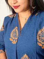 V-NECK COTTON BLOCK-PRINT KURTHI - Image 14