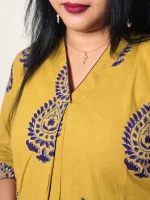 V-NECK COTTON BLOCK-PRINT KURTHI - Image 12