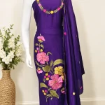 ART SILK WITH EMBROIDERED WORK MATERIAL