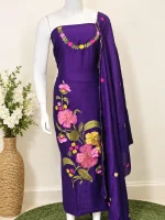 ART SILK WITH EMBROIDERED WORK MATERIAL