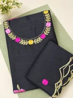 ART SILK WITH EMBROIDERED WORK MATERIAL - Image 7